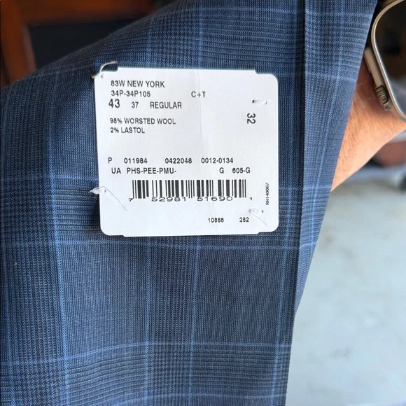 Hart Schaffner Marx Navy Plaid Dress Pants